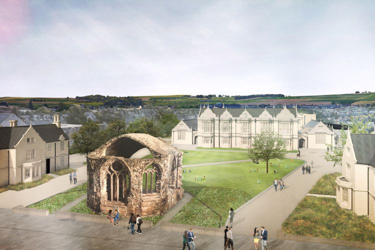 An architect’s impression of ‘New College’ from South Street: WilkinsonEyre